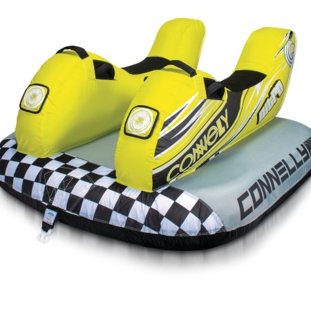 Connelly Nitro 2 Bike Themed Air-Pump Inflatable Water Boating 2-Rider Towable Tube, Yellow