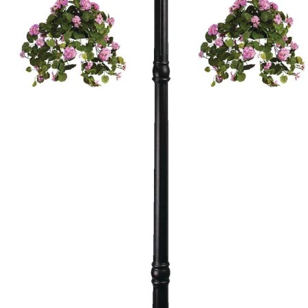 For Living Cresmont Outdoor Solar Lamp & Planter, Black