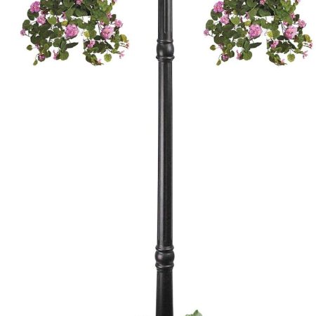 For Living Cresmont Outdoor Solar Lamp & Planter, Black