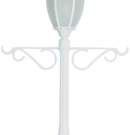 For Living Cresmont Outdoor Solar Lamp & Planter, White