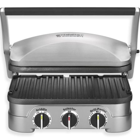 Cuisinart® Griddler 5-in-1, Non-Stick Panini Grill Press/Sandwich Maker, Stainless Steel