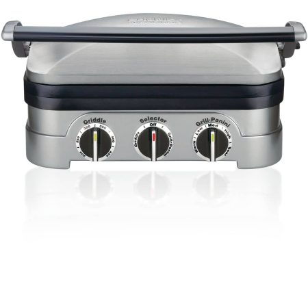 Cuisinart® Griddler 5-in-1, Non-Stick Panini Grill Press/Sandwich Maker, Stainless Steel