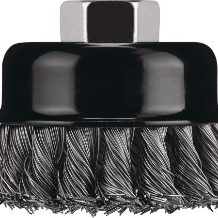 MAXIMUM Carbon Steel Knotted Wire Cup Brush 5/8-in-11 or M10 Arbor