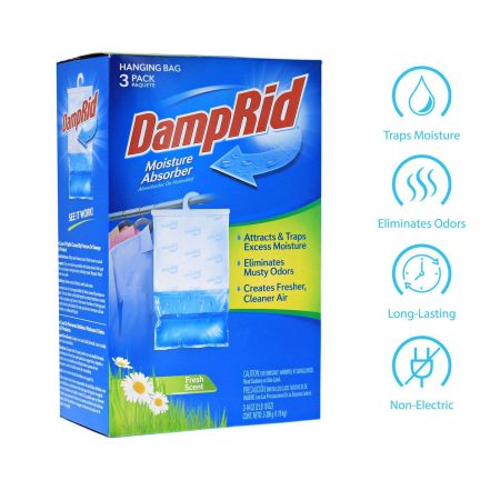 DampRid Fresh Scent Hanging Bag Moisture Absorber, 3-pk