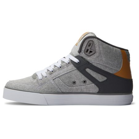 DC Men's Pure SE High-Top Leather Breathable Mesh Skate Shoes/Sneakers