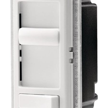 Leviton 06674-732 Decora SureSlide LED & CFL Universal Slide Dimmer with On/Off Pre-Set, White