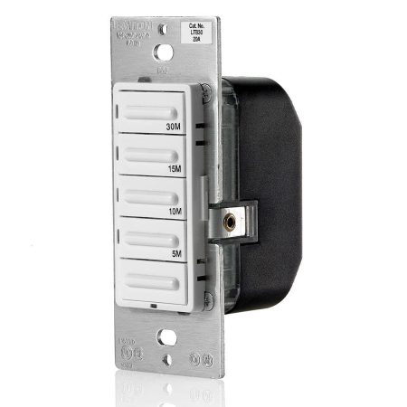 Leviton LTB30-742 Decora® 30 Minute Digital Countdown Timer Switch with Wallplate, White