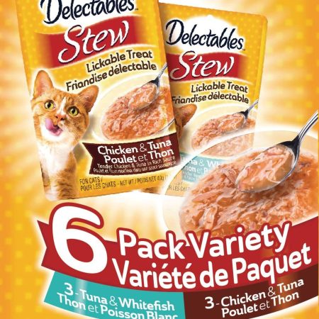 Hartz Delectables Stew Lickable Variety Pack Wet Cat Treats, 6 x 40-g