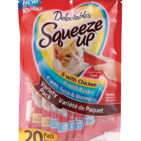 Hartz Delectables Squeeze UP™ Variety Pack Wet Cat Treats, 280-g, 20 x 14-g