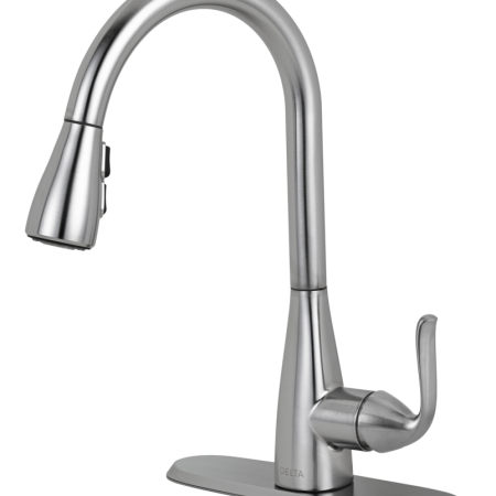 Delta Faucet Grenville Single Handle Pull Down Kitchen Faucet, Brushed Nickel