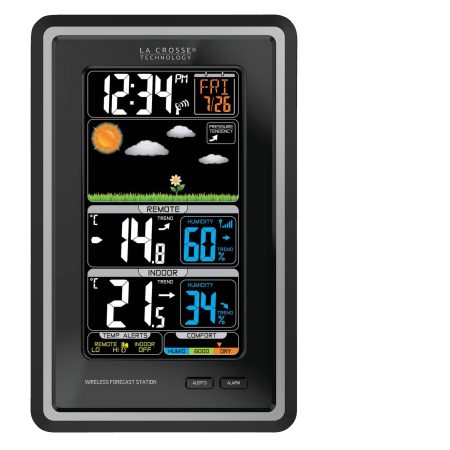 La Crosse Deluxe Weather Station Thermometer with Colour Display