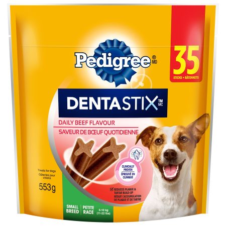 Pedigree Dentastix Beef Flavour Oral Care Dog Treats for Small Sized Breeds, 553-g, 35-Pk