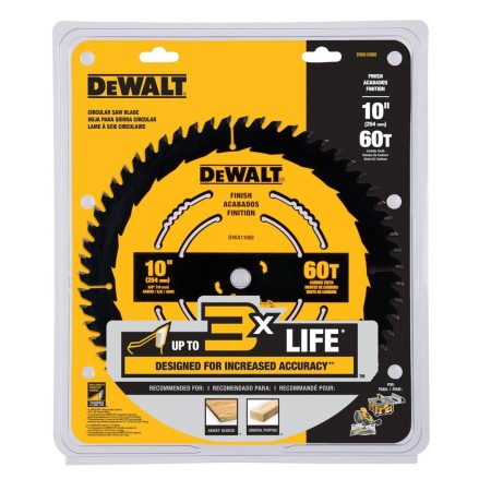 DEWALT DWA11060 10-in 60T Carbide Tipped Circular Saw Blade for Wood