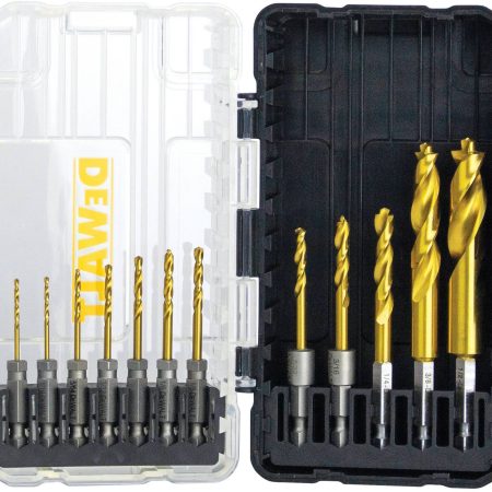 DEWALT DD5152 Impact Ready Titanium-Nitride Coated Drill Bit Set for Wood, Metal, 10-pc