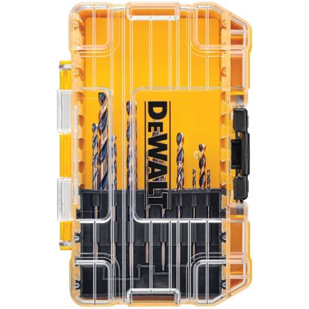 DEWALT DW1163 Black Oxide Drill Bit Set for Wood, Metal, Plastic, 13-pc