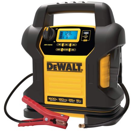 DEWALT DXAEJ14CA Booster Pack/Jump Starter, With Auto-Stop Digital Air Compressor, 1600 Peak Amp, 12V