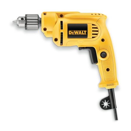 DEWALT DWE1014 7A Variable Speed Corded Compact Drill with Keyed Chuck, Auxiliary Handle, 3/8-in