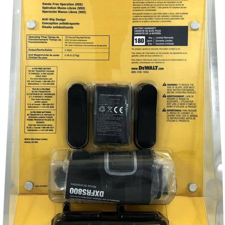 DEWALT ALS-DXFRS800 GMRS 300,000-ft²/27500-m² Waterproof Rechargeable 2-Way Radio with Holster, Yellow/Black, 2-pk