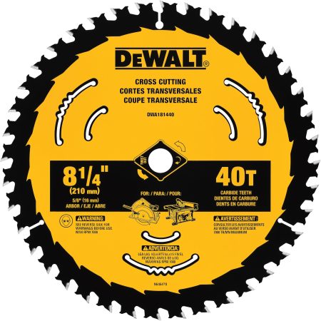 DEWALT DWA181440 8-1/4-in 40T Carbide Tipped Circular Saw Blade for Wood