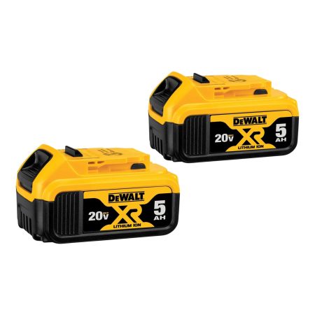 DEWALT DCB205 20V MAX XR Lithium-Ion 5.0Ah Battery Pack with LED Fuel Gauge, 2-pk