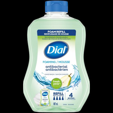 Dial Antibacterial Foaming Hand Soap Refill, Fresh Pear Scent, 887-mL