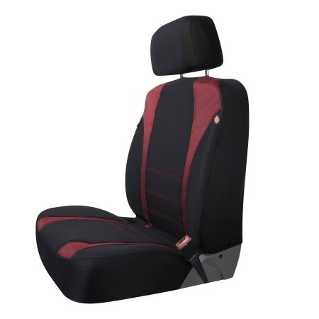 Dickies Hawker Truck Seat Cover Kit for Front & Rear Seats, Black/Red