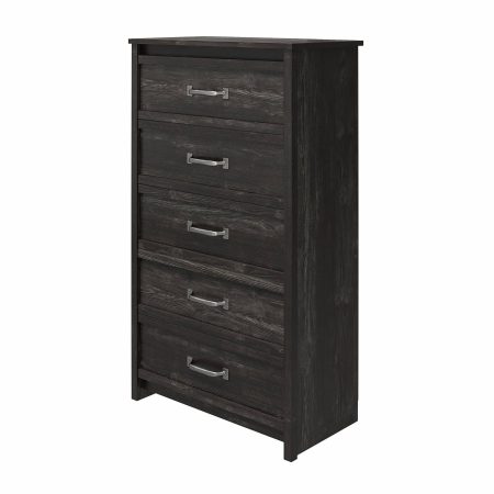 Dorel Draven 5-Drawer Dresser, Black Oak