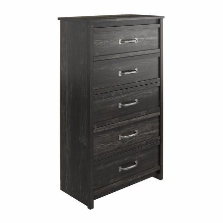 Dorel Draven 5-Drawer Dresser, Black Oak