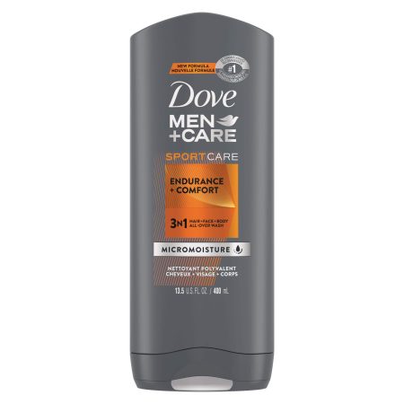 Dove Men+Care 3-in-1 Endurance + Comfort Sport Care Body/Hair/Face Wash, 400-mL