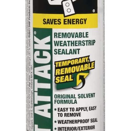 DAP Draft Attack Caulking Indoor/Outdoor Removable Weatherstrip Sealant, Clear, 300-mL