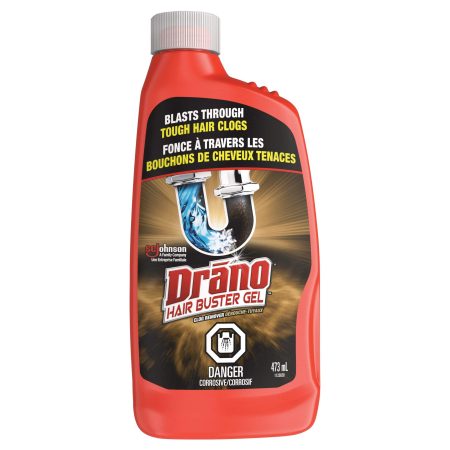 Drano Hair Buster Gel Drain Cleaner & Clog Remover, 473-mL