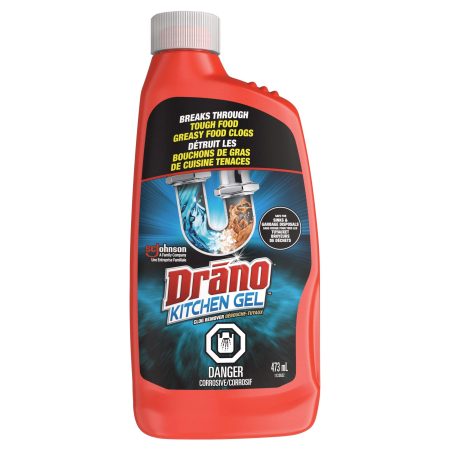 Drano Kitchen Gel Drain Clog Remover & Cleaner, 473mL