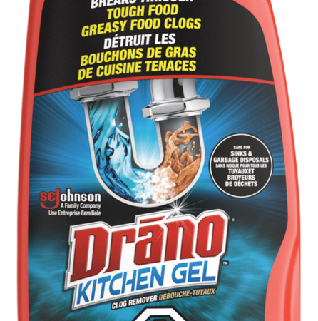 Drano Kitchen Gel Drain Clog Remover & Cleaner, 473mL