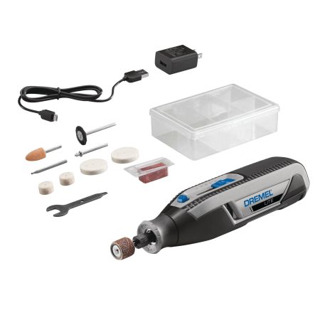 Dremel Lite 7760-N/10 4V Lithium-Ion Cordless Variable Speed Rotary Tool with Accessories, 10-pc