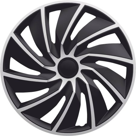 DriveStyle Turbo Wheel Cover, Silver/Black, 18-in, 4-pk