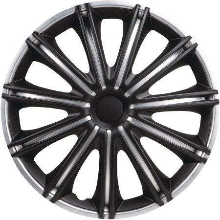 DriveStyle Nero Wheel Cover, Silver/Black, 16-in, 4-pk