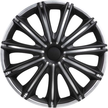 DriveStyle Nero Wheel Cover, Silver/Black, 17-in, 4-pk