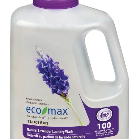 Eco-Max Liquid Laundry Detergent, Lavender Scent, 100-Load, 3-L