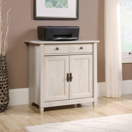 Sauder Edge Water 2-Door Storage Cabinet With Adjustable Shelf, Chalked Chestnut Finish