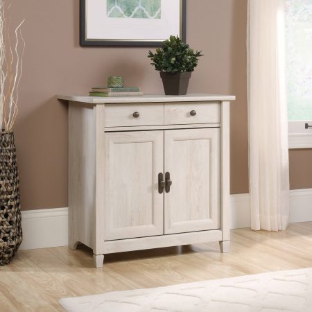 Sauder Edge Water 2-Door Storage Cabinet With Adjustable Shelf, Chalked Chestnut Finish