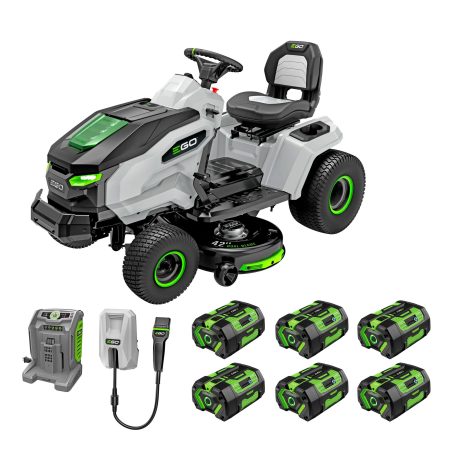 EGO POWER+ 56V 42-in T6 Lawn Tractor with (6) 6.0AH Batteries, (1) 700W Turbo Charger and (1) Charging Adapter