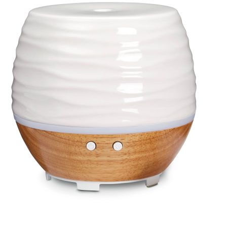 Ellia Ascend Ceramic Aromatherapy Diffuser Set with Light, White