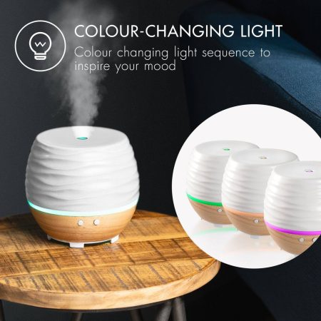 Ellia Ascend Ceramic Aromatherapy Diffuser Set with Light, White