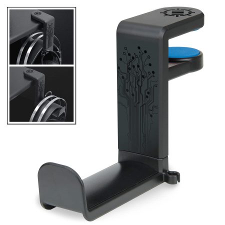 ENHANCE PC Clip-on Gaming Headset Holder Desk Hook Mount, Black