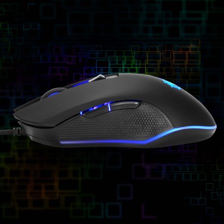 ENHANCE Infiltrate Blackout USB Gaming Mouse with LED Accent Light, Black