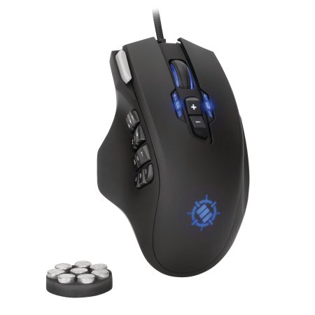 ENHANCE Theorem MMO 2 LED PRO Gaming Mouse with 13 Programmable Side Buttons, Black