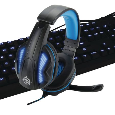 ENHANCE Voltaic PRO Gaming Headset for PC/PS4 with Adjustable Mic, Black/Blue