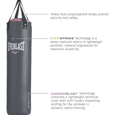 Everlast Cardio Blast Heavy Boxing Bag, Pink, 40-lbs