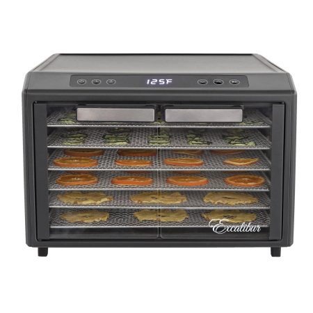 Excalibur 6-Tray Electric Food Dehydrator with Adjustable Timer & Digital Panel, Stainless Steel, 500W