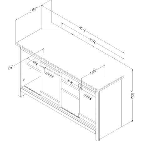 South Shore Exhibit 2-Door TV Stand & Media Storage Console Cabinet